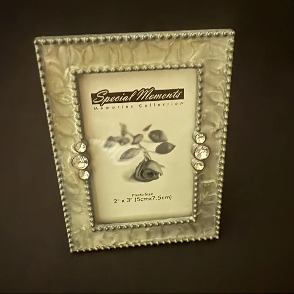Bundle Ornate SilverTone Picture Frame Heart Frame + 2 Mini Jeweled Frames NWT